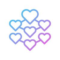 Decoration love Icon gradient blue purple valentine illustration vector