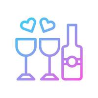 Wine love Icon gradient blue purple valentine illustration vector