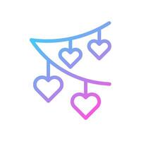 decoración amor icono degradado azul púrpura enamorado ilustración vector