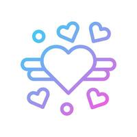 Decoration love Icon gradient blue purple valentine illustration vector