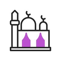 mezquita icono duotono púrpura negro Ramadán ilustración vector