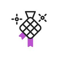 Ketupat icon duotone purple black ramadan illustration vector