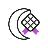 Ketupat icon duotone purple black ramadan illustration vector