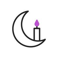 Candle icon duotone purple black ramadan illustration vector