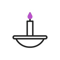 Candle icon duotone purple black ramadan illustration vector