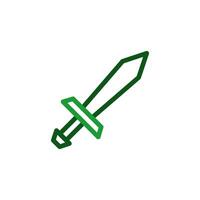 Sword icon duocolor green military illustration. vector