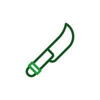 cuchillo icono duocolor verde militar ilustración. vector