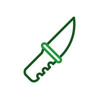 cuchillo icono duocolor verde militar ilustración. vector