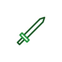 espada icono duocolor verde militar ilustración. vector