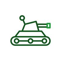 tanque icono duocolor verde militar ilustración. vector