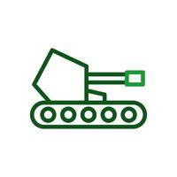 tanque icono duocolor verde militar ilustración. vector