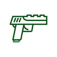pistola icono duocolor verde militar ilustración. vector