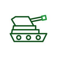tanque icono duocolor verde militar ilustración. vector