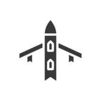 Airplane icon solid grey military illustration vector