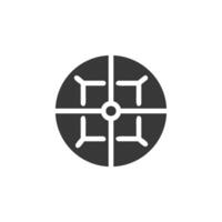 Target icon solid grey military illustration vector