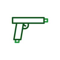 pistola icono duocolor verde militar ilustración. vector