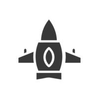 Airplane icon solid grey military illustration vector