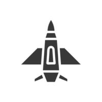 avión icono sólido gris militar ilustración vector