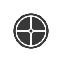 Target icon solid grey military illustration vector