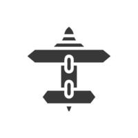 Airplane icon solid grey military illustration vector