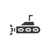 Submarine icon solid grey military illustration vector