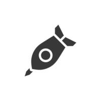 Rocket icon solid grey military illustration vector