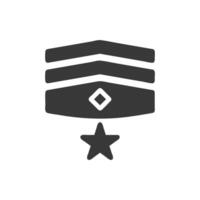 Insignia icono sólido gris militar ilustración vector