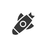 Rocket icon solid grey military illustration vector