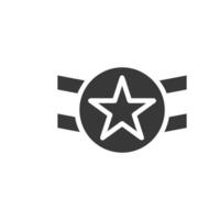 Badge icon solid grey military illustration vector