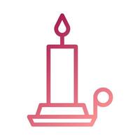 Candle icon gradient red white easter illustration vector