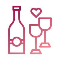 Glass wine icon gradient red white easter illustration vector