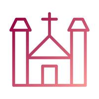 catedral icono degradado rojo blanco Pascua de Resurrección ilustración vector