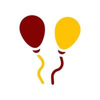 Balloon icon solid red yellow colour mother day symbol illustration. vector