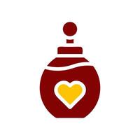 perfume amor icono sólido rojo amarillo color madre día símbolo ilustración. vector