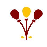 Balloon icon solid red yellow colour mother day symbol illustration. vector