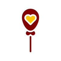 Balloon icon solid red yellow colour mother day symbol illustration. vector