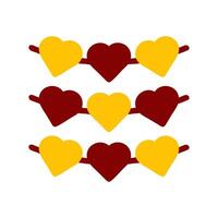 Decoration love icon solid red yellow colour mother day symbol illustration. vector