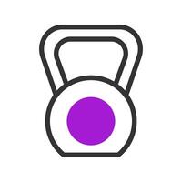 Dumbbell icon duotone purple black sport symbol illustration. vector