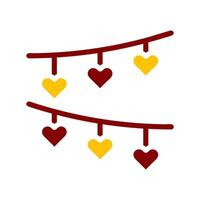 Decoration love icon solid red yellow colour mother day symbol illustration. vector