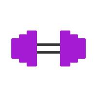 Dumbbell icon duotone purple black sport symbol illustration. vector