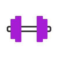 Dumbbell icon duotone purple black sport symbol illustration. vector