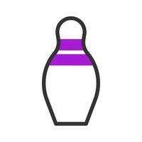 Bowling icon duotone purple black sport symbol illustration. vector