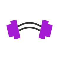 Dumbbell icon duotone purple black sport symbol illustration. vector