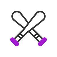 Baseball icon duotone purple black sport symbol illustration. vector