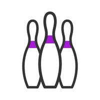 bolos icono duotono púrpura negro deporte símbolo ilustración. vector