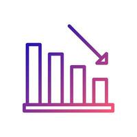 Chart icon gradient blue red business illustration. vector