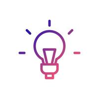 Lamp idea icon gradient blue red business illustration. vector