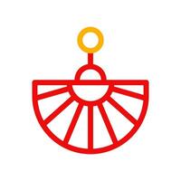 ventilador icono duocolor rojo amarillo chino ilustración vector