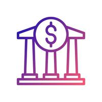 Banking icon gradient blue red business illustration. vector