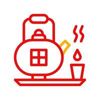 Teapot icon duocolor red yellow chinese illustration vector